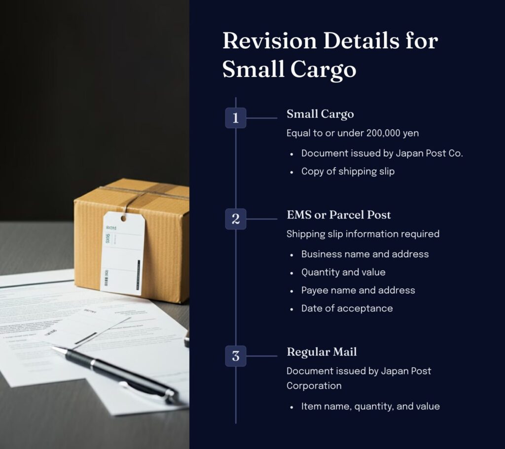 Aki Japan Tax Consultant Office | Income Tax, Corporate Tax, VAT Back | How EMS Works for JTC Export Tax Exemption on Small Cargo (Equal to or Under 200,000 Yen)